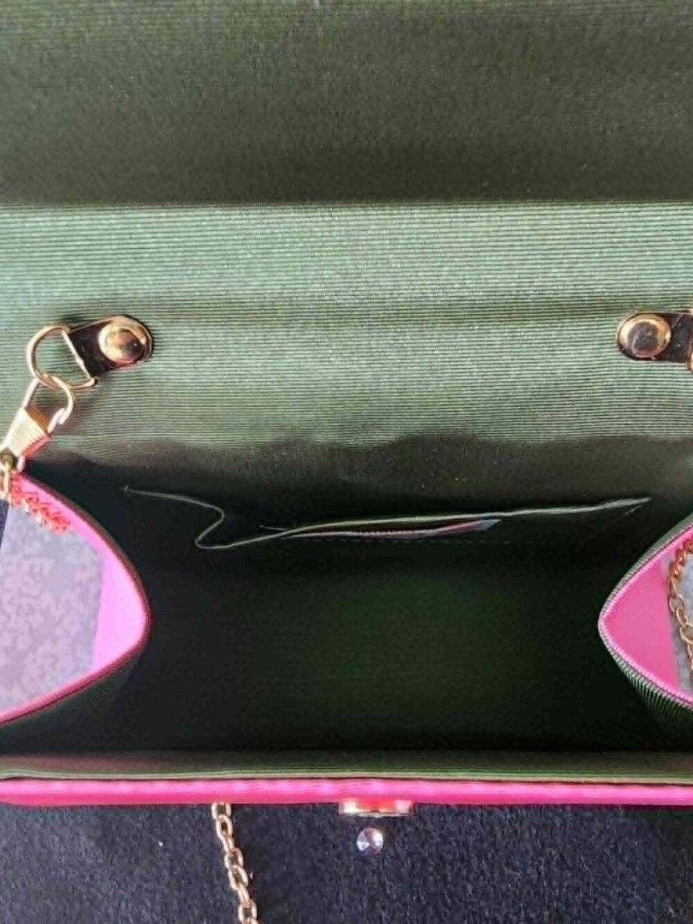 NWT Lisi Lerch Pink Lulu Handbag Gold Bamboo Handle Sequin Flower Chain Strap - Picture 11 of 11